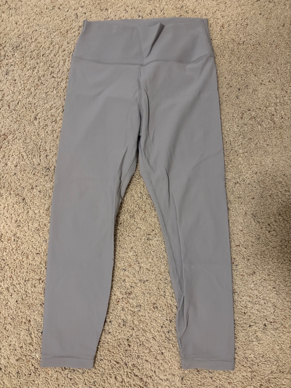 90 Degree By Reflex Ribbed High-Waist Leggings - Light Gray